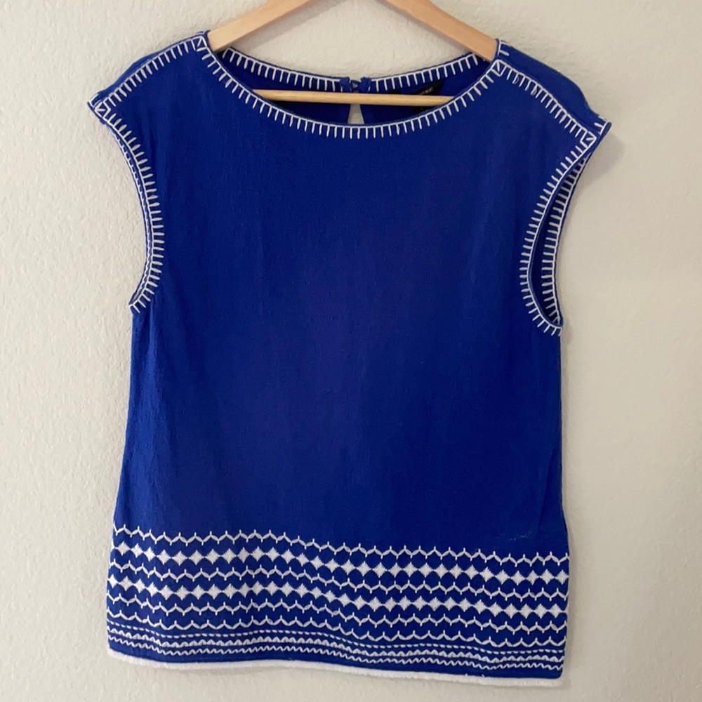 Banana Republic Royal Blue Shirt with White Stitch